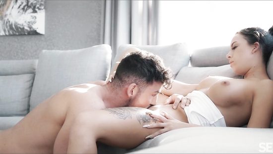 Petite teen fucks on floor