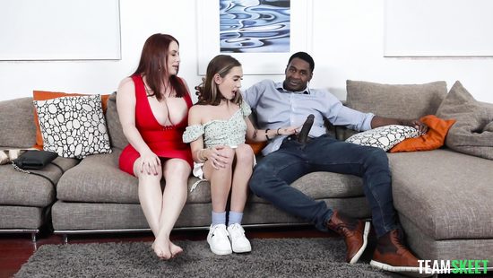 MILF watches stepdaughter being fucked