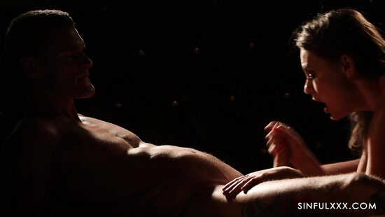 Brunette handles two hard cocks