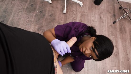 White nurse enjoys lesbian sex with two black sluts