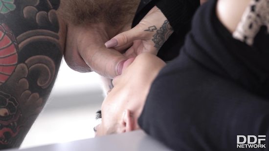 Amazing babe fucked by two