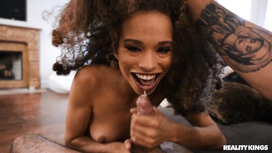 Black babe loves riding cock