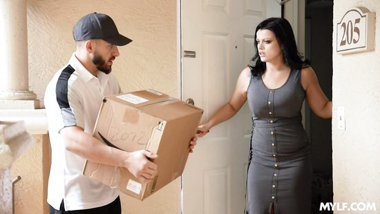 MILF sits on hard pecker