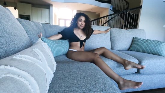 Curly-haired girl sucks well