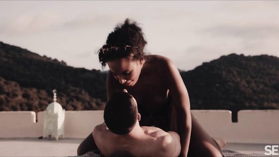 Sunset with wine and a girl on the dick