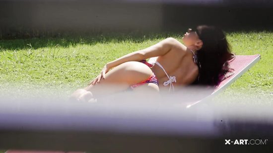 Slutty white girl masturbating erotically