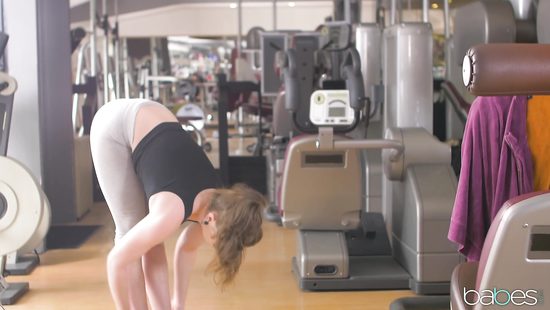 Horny lesbians having a moment at the gym