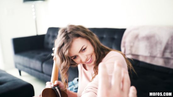 Pretty dame sucking and riding mammoth shaft