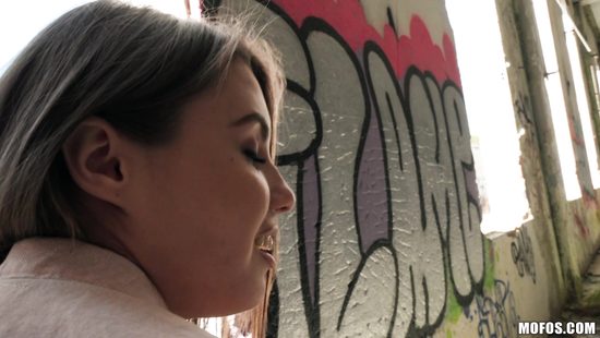 Amateur babe fucking random cock outdoors