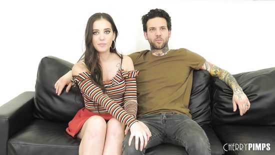 Tattooed spanking and tearing apart brunette's fine ass