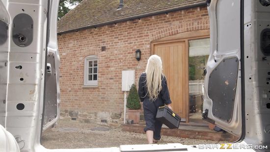 Naughty blonde with huge boobs savors rough drilling