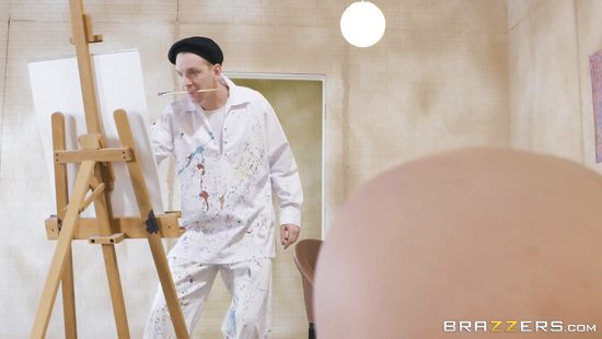 Brunette's oiled butt put to extreme test