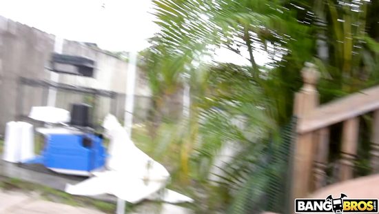 Whore with big natural titties fucked outdoors