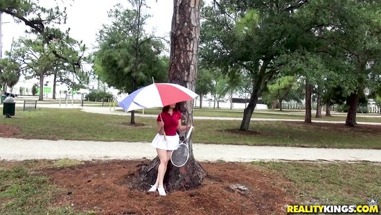 MILF endures huge dick in POV outdoor