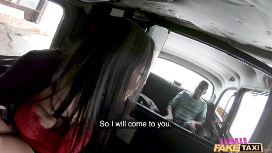 Female pick-up in a taxi