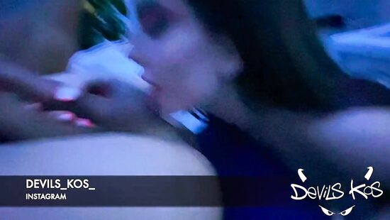 Cock flying from her pussy to her mouth like a space plane