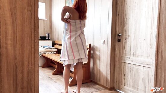 A nice bath with my stepsister in the bathhouse