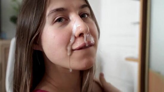 Her lover's semen is better than any facial mask