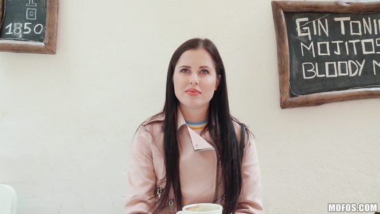 Amateur brunette fucking stranger for money