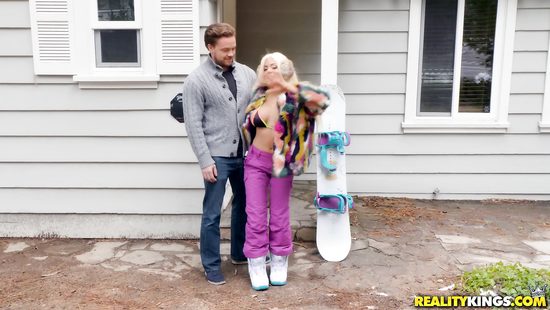 Blondie rides fat dick in winter edition