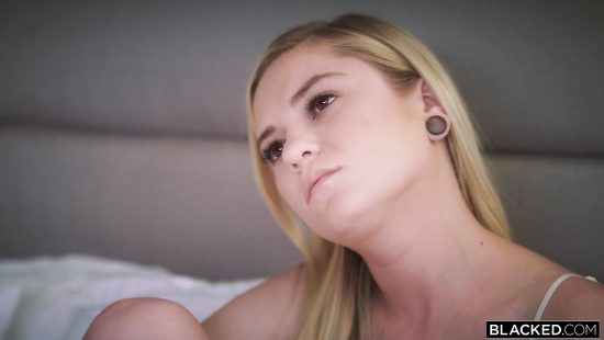 Black cock for teen blonde's pink cherry