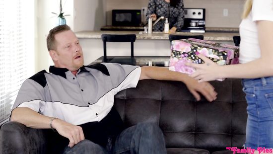 Insolent blonde couch fucked by stepdad