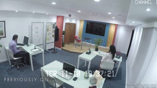 Deep facial after some great office porn