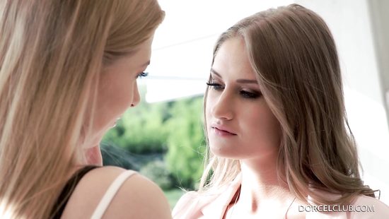 Cute babes share cock the hard way