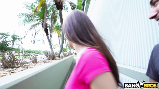 Busty amateur fucked in public for cash