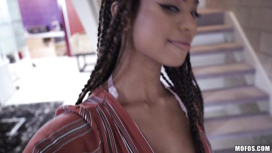 Cute black dolls share cock on cam