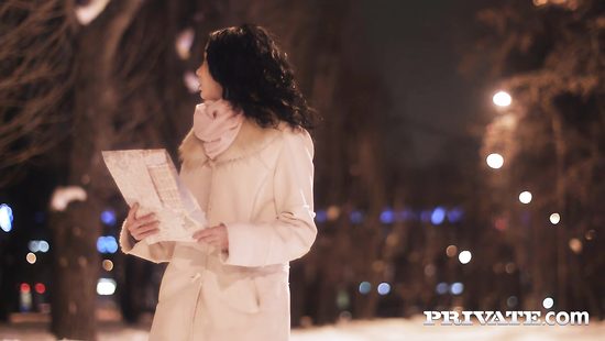 Brunette moans with cock fully up her cunt