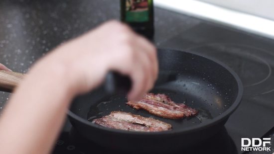 Aroused teen works cock in the morning