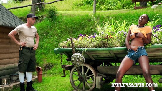 Bald, black-skinned, breasted and active