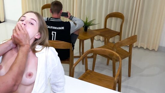 She goes behind her boyfriend's back to use his mate's cock