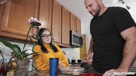 A drop of milk on big boobs