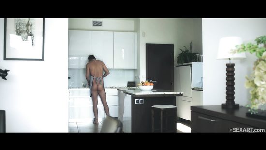 Aroused blonde taped doing porn in the morning