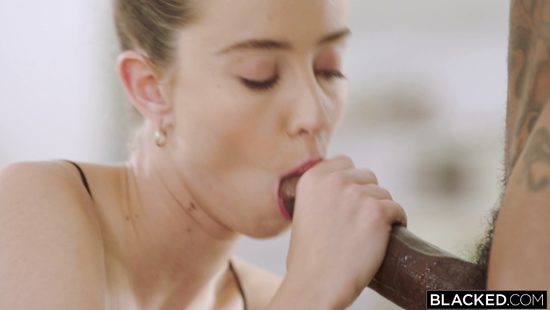 Dazzling blonde goes black in plain anal tryout