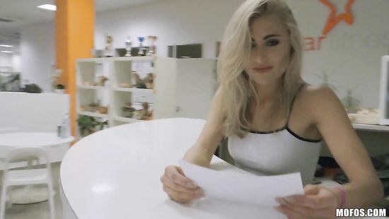 Cute blonde provides POV when being fucked for cash