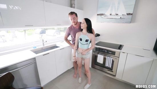 Man's huge dong suits this petite doll big time