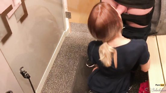 Energized beauty handles cock in public XXX