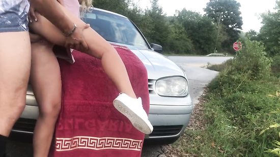 Deep missionary on the hood of the car