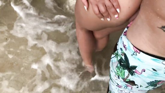 Cum on ass after some good beach fuck