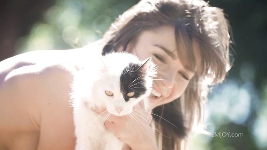 Nude beauty acts sensual in intimate solo