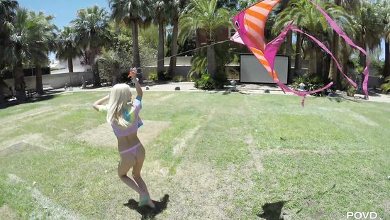 Tiny blonde fucked and facialized in a POV video