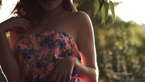 Sensual teen undresses in passionate solo