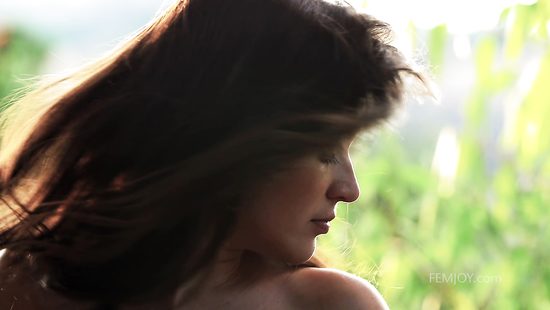 Sensual teen undresses in passionate solo