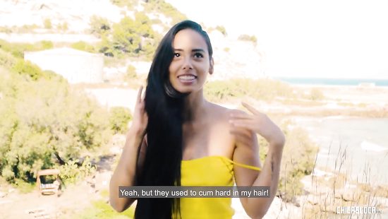 Cute Latina smashes next door guy's cock