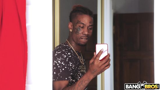 Ebony fits insane huge dick in her tight holes