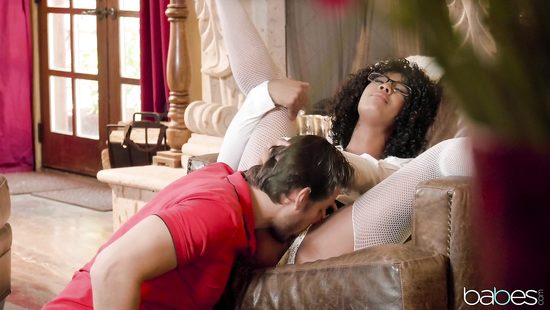 Misty Stone pumps white meat in her caramel cunt