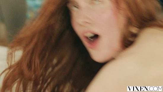 Energized redhead gets her dose of cock